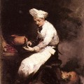 Le Cuisinier et le chat par Augustin Théodule Ribot.