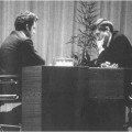Spassky et Fischer pendant une partie d'echecs