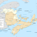 Carte administrative de l'Acadie
