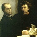 Paul Verlaine et Arthur Rimbaud, détail du "Coin de table" de Fantin-Latour.