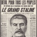 Une du journal l'Humanité au lendemain de la mort de Staline