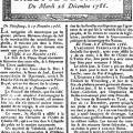 La Gazette du 6 décembre 1786