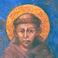 François d'Assise sur une fresque de Cimabue dans la basilique d'Assise